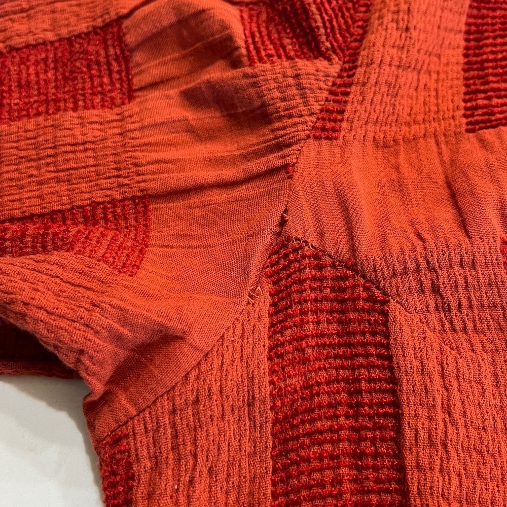Umgee Chenille Babydoll Tunic Top Dress Rust Split Neck Long Sleeve XL - Picture 12 of 13